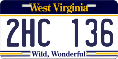 WV license plate 2HC136