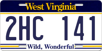 WV license plate 2HC141
