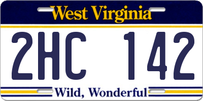 WV license plate 2HC142