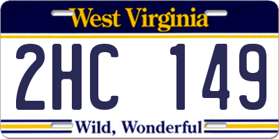 WV license plate 2HC149