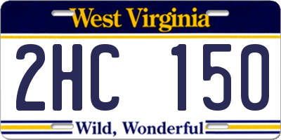 WV license plate 2HC150