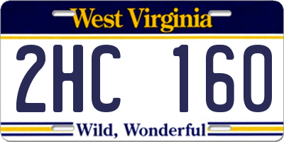 WV license plate 2HC160
