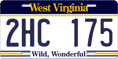 WV license plate 2HC175