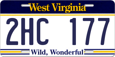WV license plate 2HC177