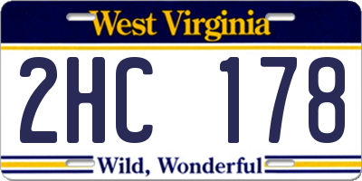 WV license plate 2HC178