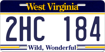 WV license plate 2HC184