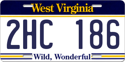 WV license plate 2HC186