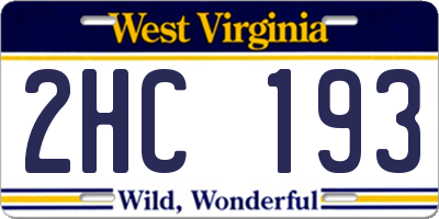 WV license plate 2HC193