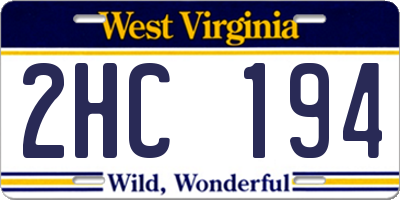 WV license plate 2HC194