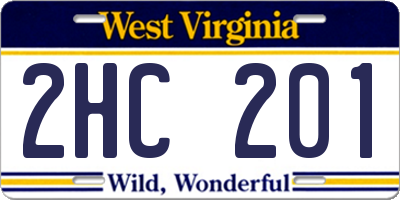 WV license plate 2HC201