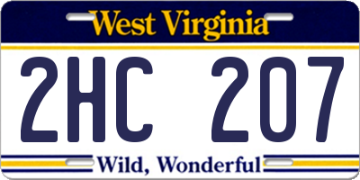 WV license plate 2HC207