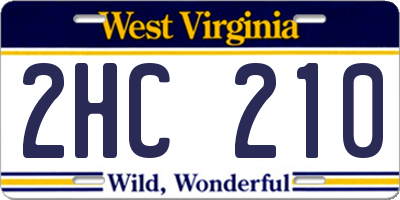 WV license plate 2HC210