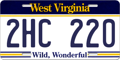 WV license plate 2HC220
