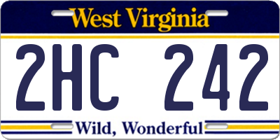 WV license plate 2HC242