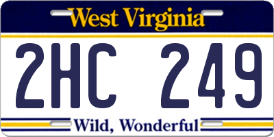WV license plate 2HC249