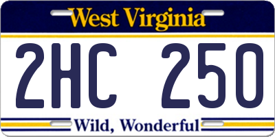 WV license plate 2HC250