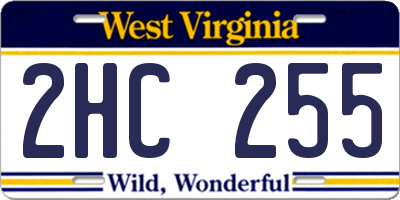 WV license plate 2HC255