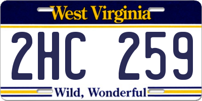 WV license plate 2HC259
