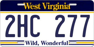 WV license plate 2HC277