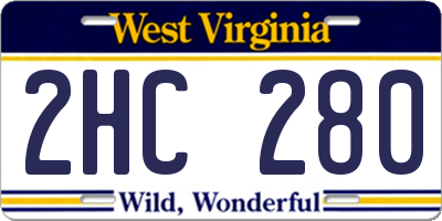 WV license plate 2HC280