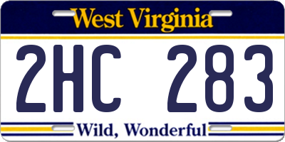 WV license plate 2HC283
