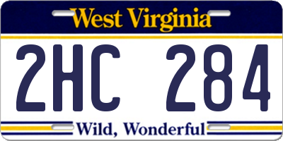WV license plate 2HC284