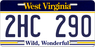 WV license plate 2HC290