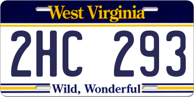 WV license plate 2HC293