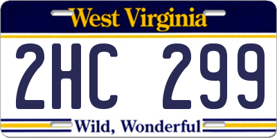 WV license plate 2HC299