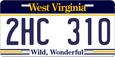 WV license plate 2HC310