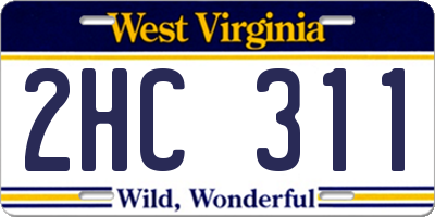 WV license plate 2HC311
