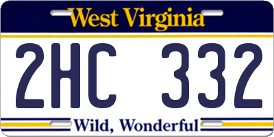 WV license plate 2HC332
