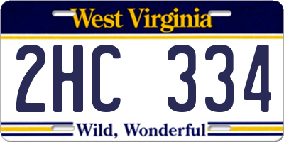 WV license plate 2HC334