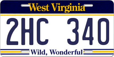 WV license plate 2HC340