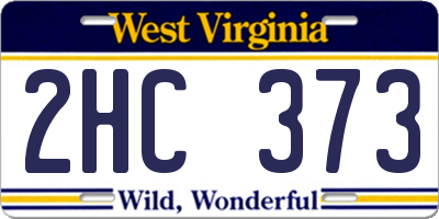 WV license plate 2HC373