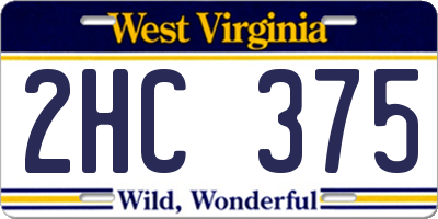WV license plate 2HC375