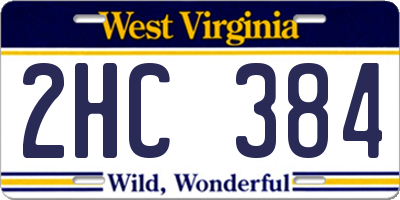 WV license plate 2HC384
