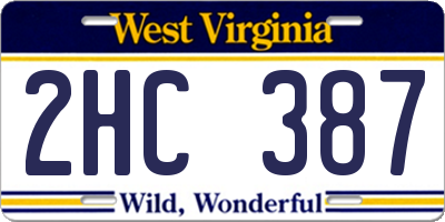 WV license plate 2HC387
