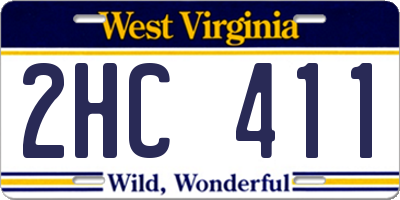 WV license plate 2HC411