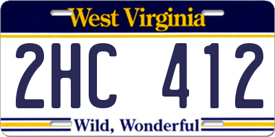 WV license plate 2HC412