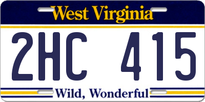 WV license plate 2HC415