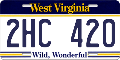 WV license plate 2HC420