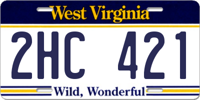WV license plate 2HC421