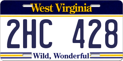 WV license plate 2HC428
