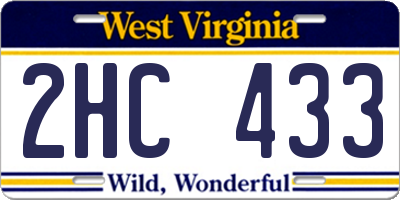 WV license plate 2HC433