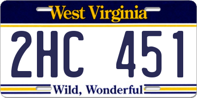 WV license plate 2HC451