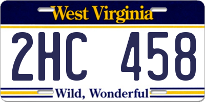 WV license plate 2HC458