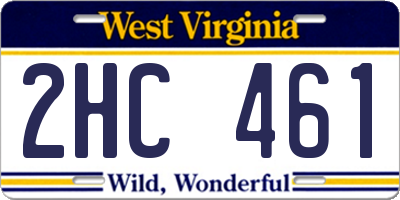 WV license plate 2HC461