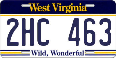 WV license plate 2HC463