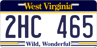 WV license plate 2HC465